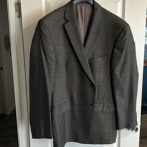 Joseph Banks Reserve Wool and Silk Brown Blazer with, dark  strips.